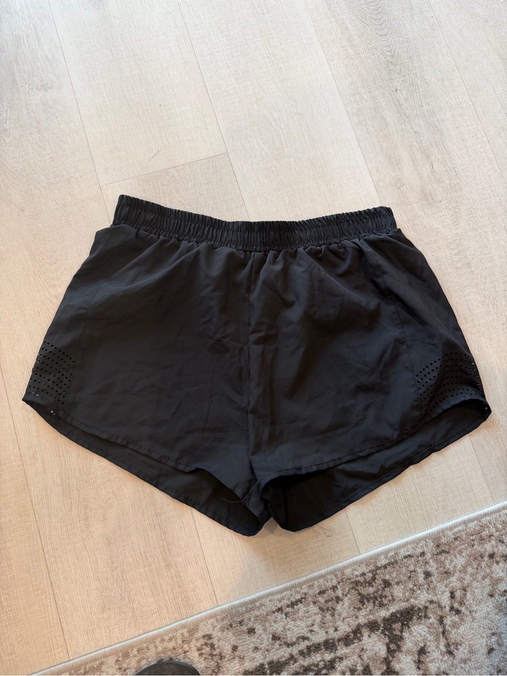 Kohl's Black Women's Athletic Shorts with Perforated Side Panels